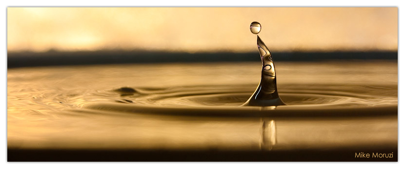 water drop, golden
